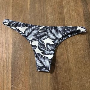 Mikoh Swimwear. Bikini bottoms with leaf print. Black and white. Gently used.